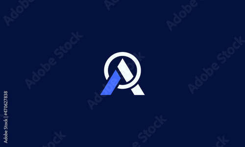 letter A minimal logo with circle vector for illustration use