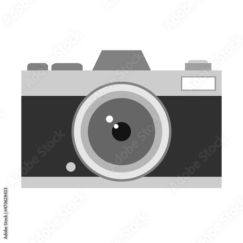 カメラのアイコン。レトロなフィルムカメラ。
