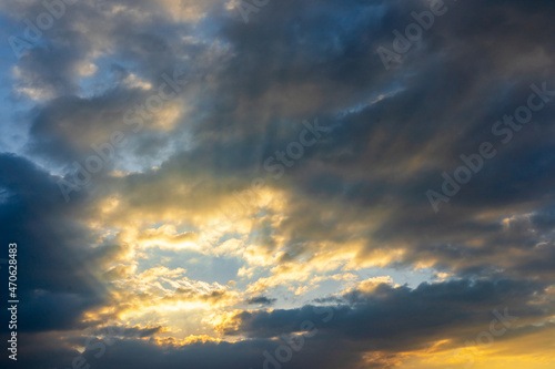 evening sky with colorful clouds in the sunset © Eakkarach