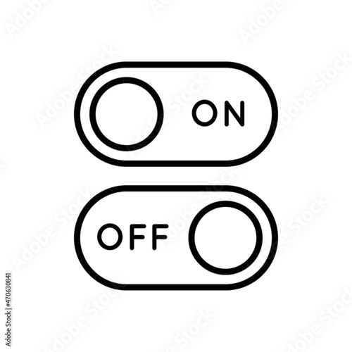 Line Icon Button On Off In Simple Style. Vector sign in a simple style isolated on a white background. Original size 64x64 pixels.