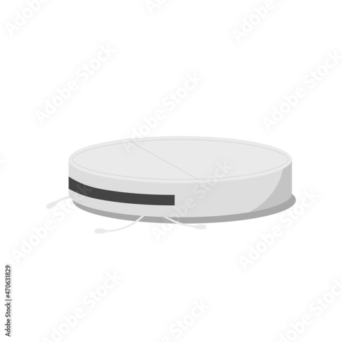 Robot vacuum cleaner. Smart robotic household appliance for cleaning. Isometric. Vector illustration isolated on white background.
