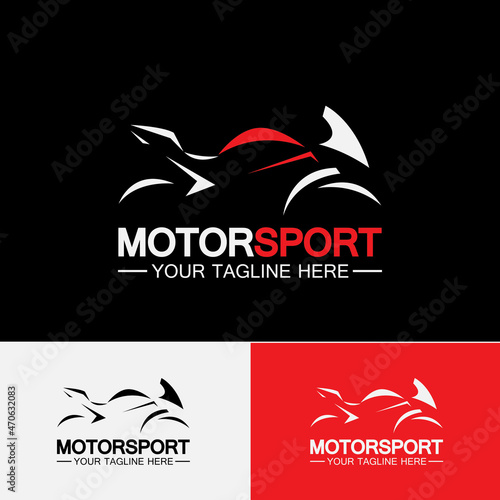 Motorcycle Sport Logo Symbol Vector illustration Design Template