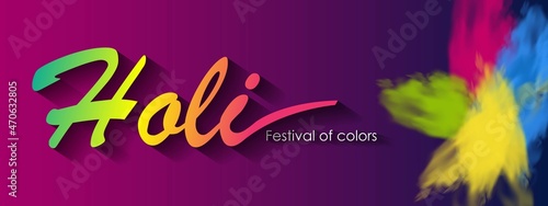 Holi festival of colors, indian holiday, bowls with paints, realistic vector
