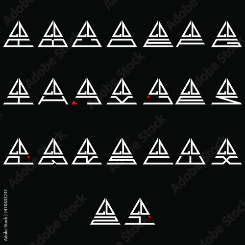 LDA to LDZ letter logo creative design, Multiple triple letter logo design