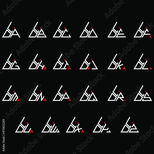 LDA to LDZ letter logo creative design, Multiple triple letter logo design
