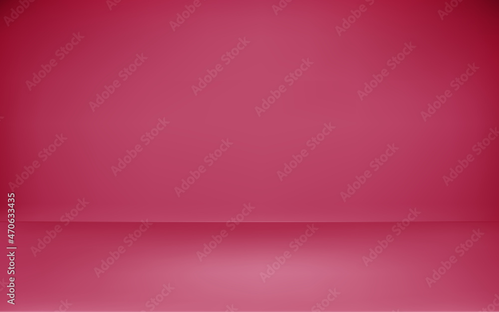 Red photo studio background design. Empty podium for banner or product presentation for your design