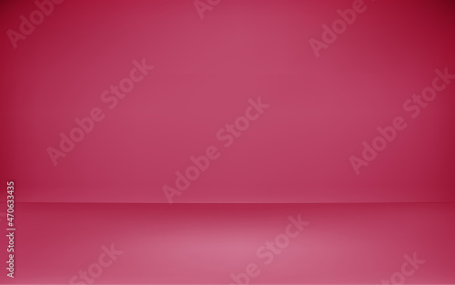 Red photo studio background design. Empty podium for banner or product presentation for your design