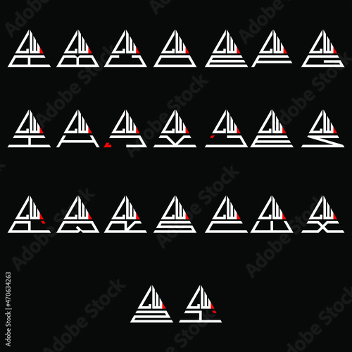 LWA to LWZ letter logo creative design, Multiple triple letter logo design