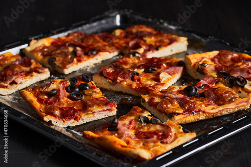 Homemade pepperoni pizza