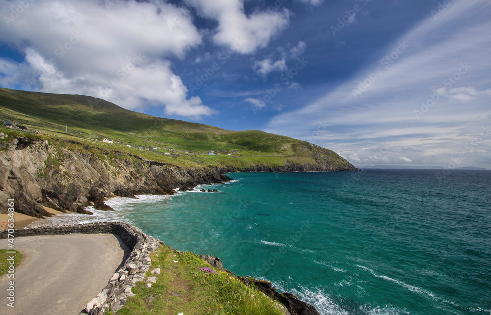Ring of Kerry, Wild Atlantic Way, West Ireland, scenic coastal road, Around the Iveragh Peninsula in the southwest of Ireland                                                                          