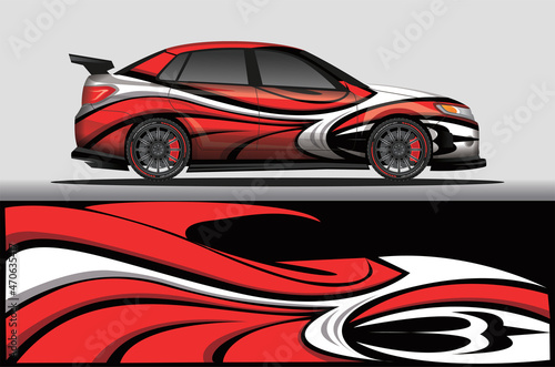 Car livery wrap decal  rally race style vector illustration abstract background