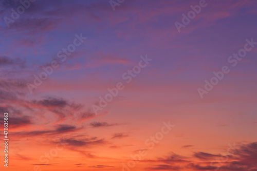 sunset sky with clouds in the evening on twilight 