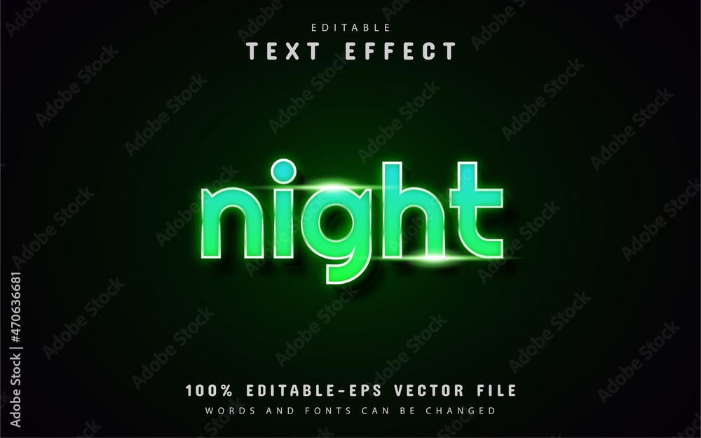 Night Text Green Neon Style Text Effect