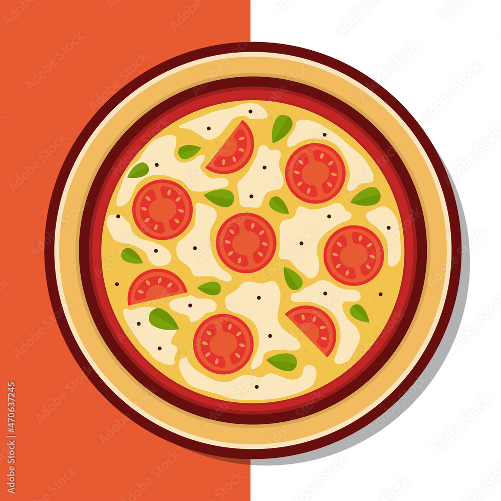 Margherita Pizza Vector Icon Illustration. Margarita Pizza Vector. Flat Cartoon Style Suitable for Web Landing Page, Banner, Flyer, Sticker, Wallpaper, Background Margherita Pizza Vector Icon Illustration. Margarita Pizza Vector. Flat Cartoon Style Suitable for Web Landing Page, Banner, Flyer, Sticker, Wallpaper, Background