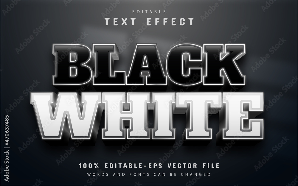 Editable Black White Text Effect