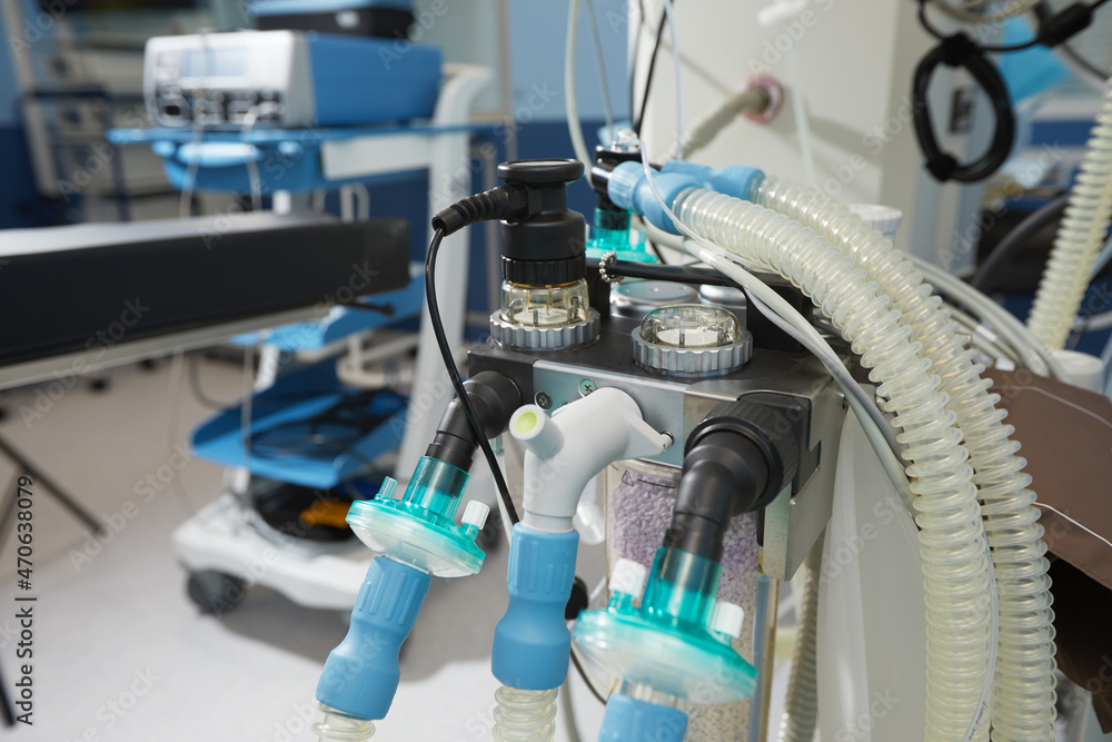 Medical Oxygen Concentrator is ready to use front of the emergency room ...