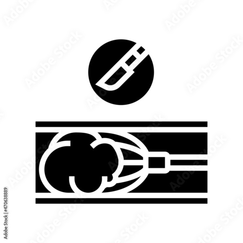 clot removal glyph icon vector. clot removal sign. isolated contour symbol black illustration
