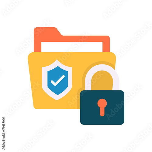 Secure Data vector Flat Icon Design illustration. Web And Mobile Application Symbol on White background EPS 10 File