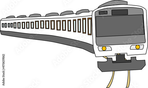 白い電車のイラスト素材