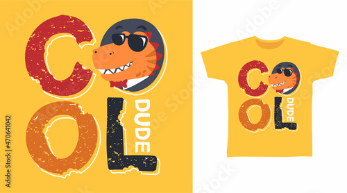 Cool dinosaur typography t shirt design