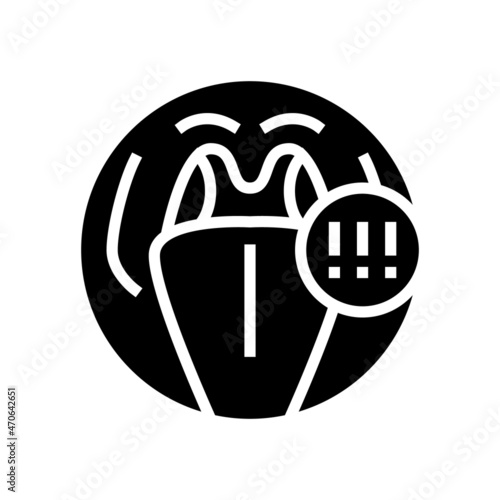 tonsils adenoid problems glyph icon vector. tonsils adenoid problems sign. isolated contour symbol black illustration