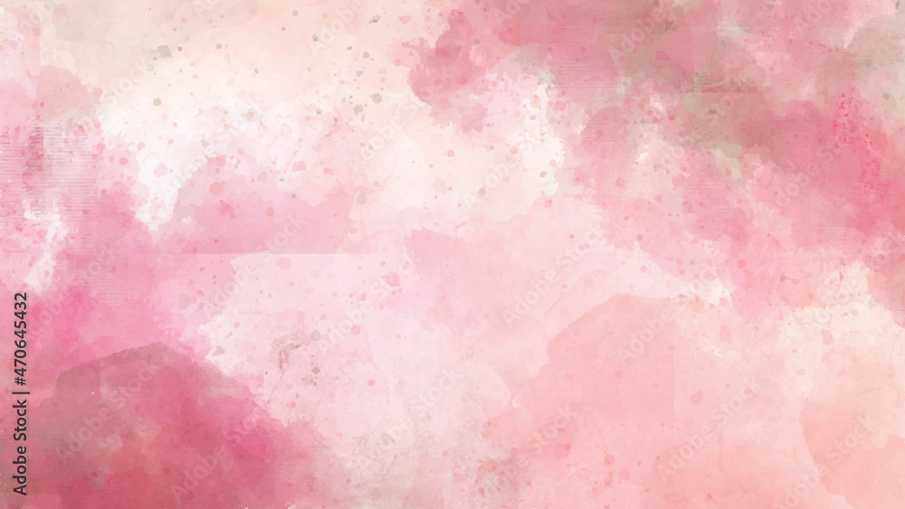 abstract watercolor background with space. Pastel pink aquarelle painted paper template texture Background banner, with copy space