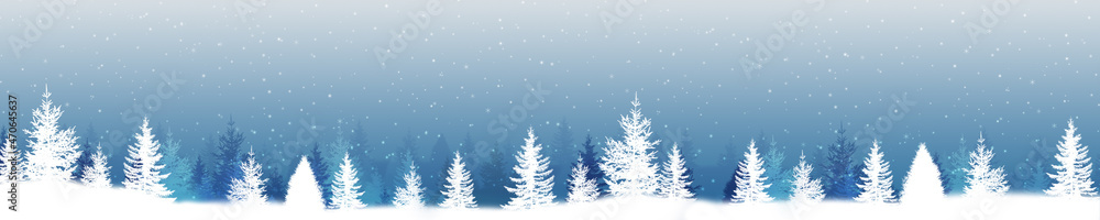 wide snow forest banner