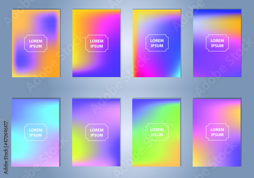 Set of abstract vector gradient backgrounds. Colorful texture for your design. Mobile app template