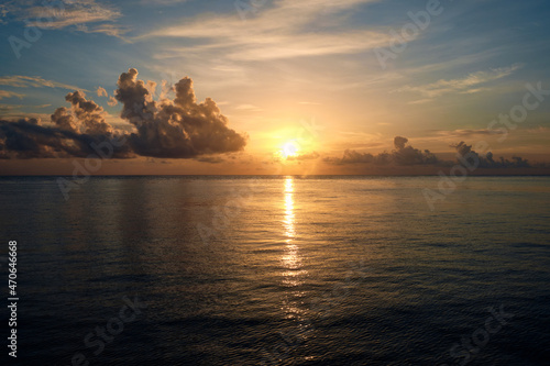 Seascape. Dawn over the Atlantic Ocean.