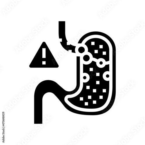 gastric reflux glyph icon vector. gastric reflux sign. isolated contour symbol black illustration