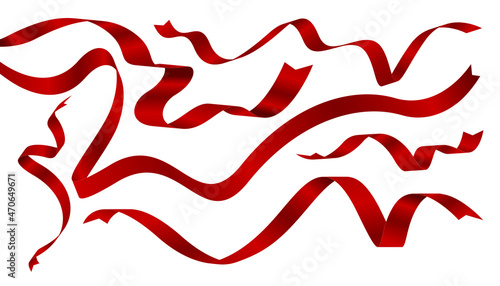 Red ribbons design isolated on white background vector illustration