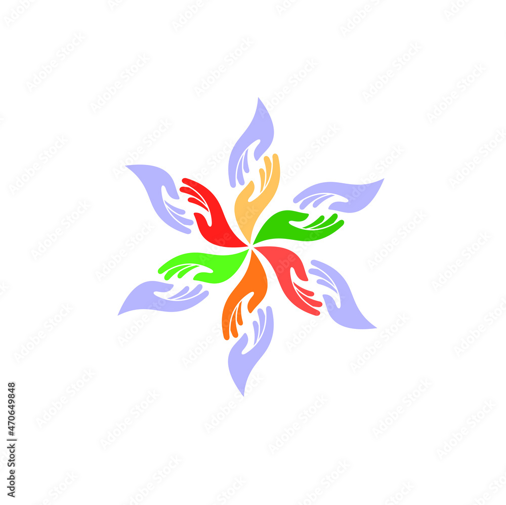 abstract flower combined hands illustration abstract flower combined hands illustration