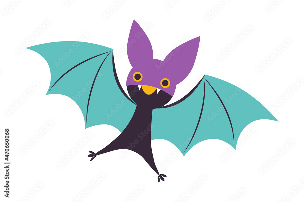 Flying Bat Animal Superhero Dressed in Mask Vector Illustration Flying Bat Animal Superhero Dressed in Mask Vector Illustration