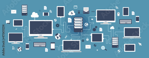 Modern flat design isometric concept of Cloud Technology