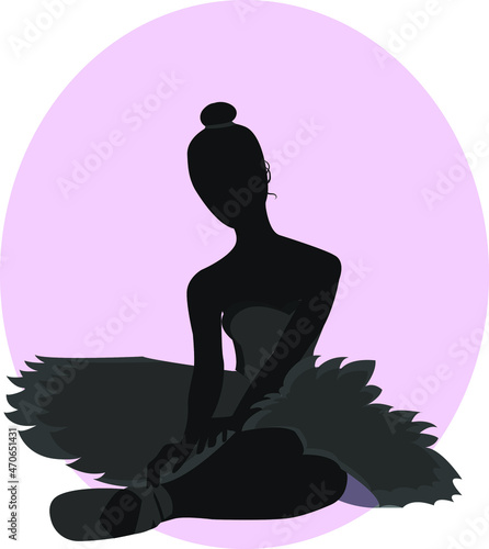 ballerina in a tutu sitting on the floor