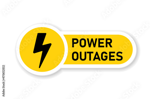 Power Outages sticker icon. Clipart image isolated on white background