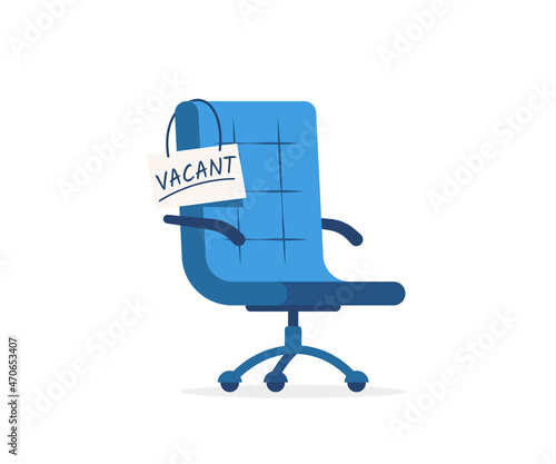 Vacant office chair labor shortage concept icon. Clipart image isolated on white background