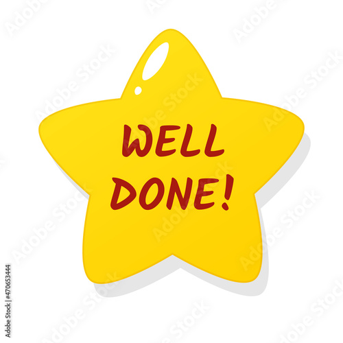 Well done star badge icon. Clipart image isolated on white background