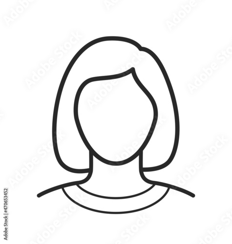 simple human female head outline