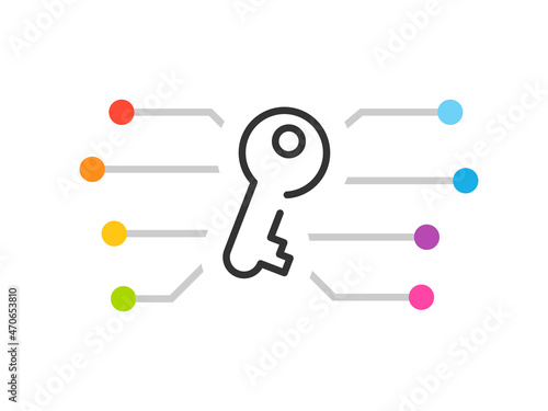Key points icon. Clipart image isolated on white background