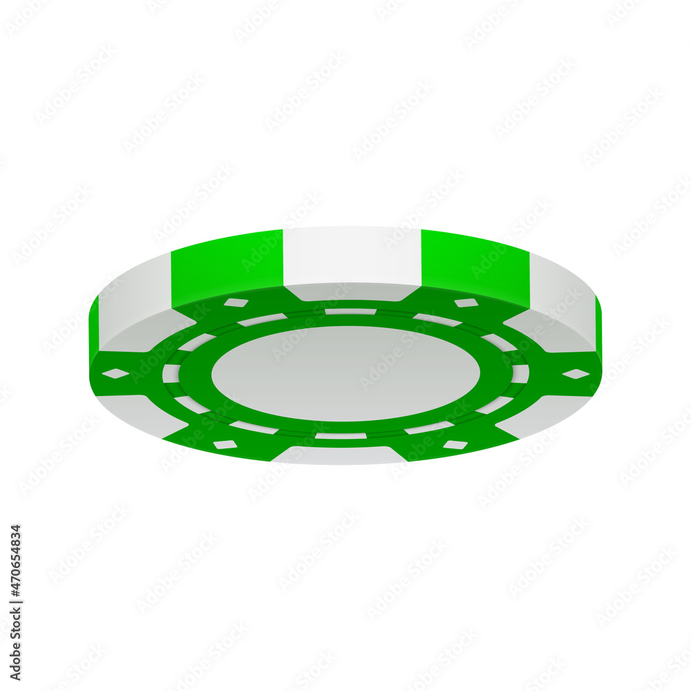 Naklejka premium Green Casino Chip Composition