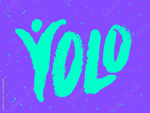 Yolo. You only live once. Vector handwritten lettering.