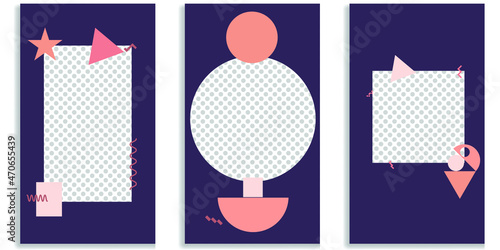 Social media editable covers with simple design elements . Contemporary style . Post frame stories templates.  Layout for promotion .Media banner .Vector