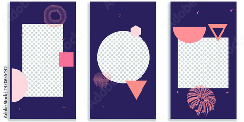 Social media editable covers with simple design elements . Contemporary style . Post frame stories templates.  Layout for promotion .Media banner .Vector