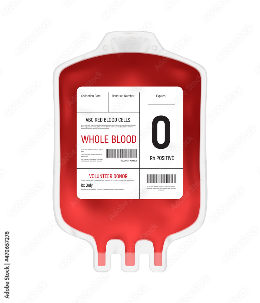 Naklejka premium Medical Blood Container Composition