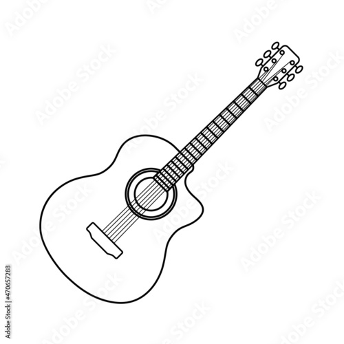 Guitar Icon Vector Sign And Symbols.