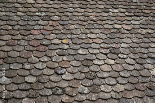 Close up of tiles on a rooftop