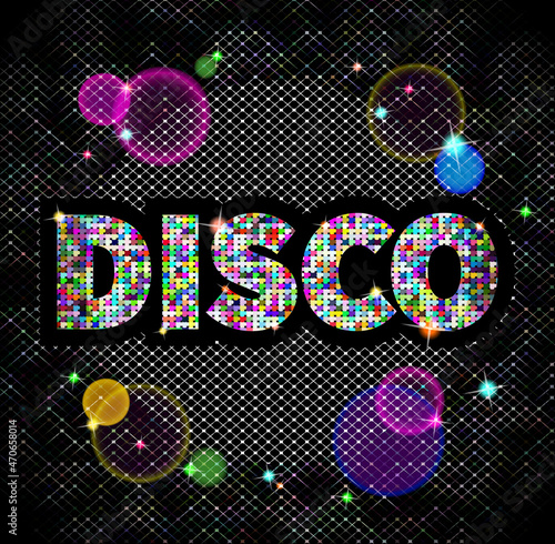 Disco Retro Poster. Vector Illustration.