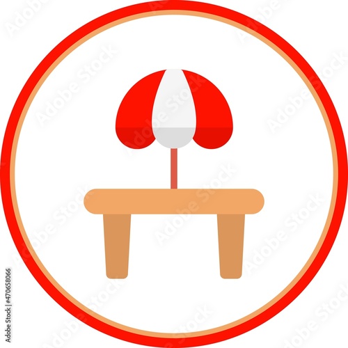 Table Flat Circle Vector Icon Design