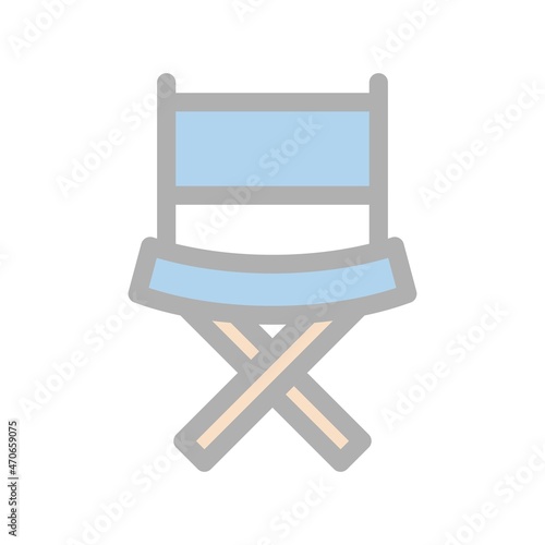 Chair Line Filled Light Vector Icon Design